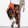 thumbnail image 4 of Leutsin Pantalons Longs Décontractés Rétro pour Hommes avec Taille Élastique et Poches, 4 of 7