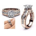 thumbnail image 2 of Anillo HUOGUO Fashion para mujer con separación de colores en oro rosa, 2 of 3