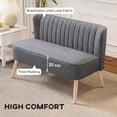 thumbnail image 4 of HOMCOM Upholstered Loveseat Sofa with Wood Legs, Light Grey, 4 of 10