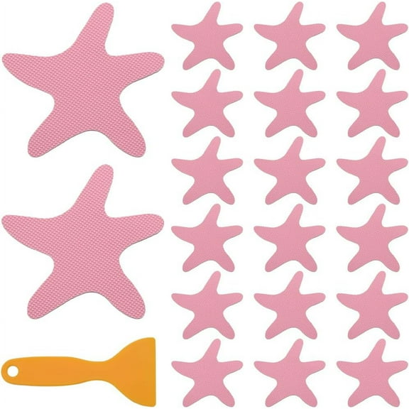 20Pcs Non Slip Bathtub Stickers Adhesive Starfish Shape Shower Sticker Decals Tubs Safety Shower Treads with Scraper