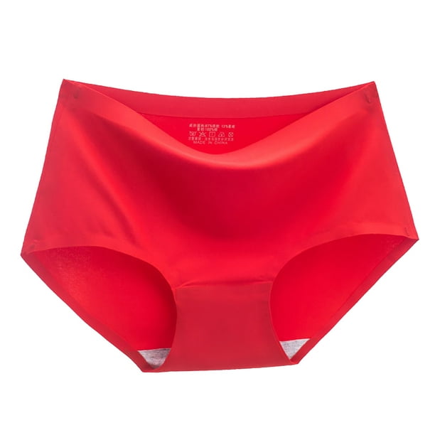 Aayomet Women's Plus Size Panties Seamless Thin Mid Waist Breathable Briefs  (Purple, M)