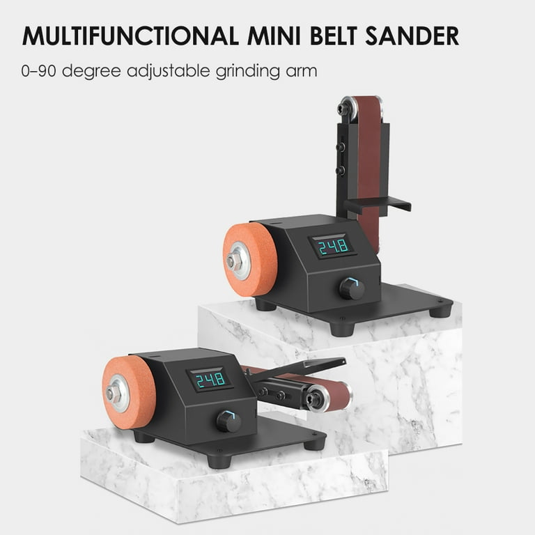 Electric Belt Sander Mini Belt Sander Electric Grinder Small Grinding  Machine Hand-held Electric Belt Sander with Sanding Belts