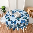 thumbnail image 6 of Blue Butterfly Tablecloth Round 60 Inch Table Cloth Cover Mat Holiday Party Decoration for Dining Room Home Kitchen Picnic, 6 of 6