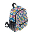 thumbnail image 2 of FORMRS Kids School Backpack with Front Zippered Pocket 12" Student Travel Daypack, Blue Checkered Daisy, 2 of 6
