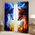 thumbnail image 2 of Homewish Cartoon Jungle Wolf Curtains Pack of 2 (42x84 Each) for Teen, Blue Red Animal Curtains Blackout, Rustic Farmhouse Bedroom Curtains, Living Room Curtains Decor, 2 of 6