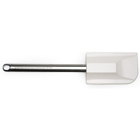 Stainless Steel White Silicone Spatula Large White 9.5 inch