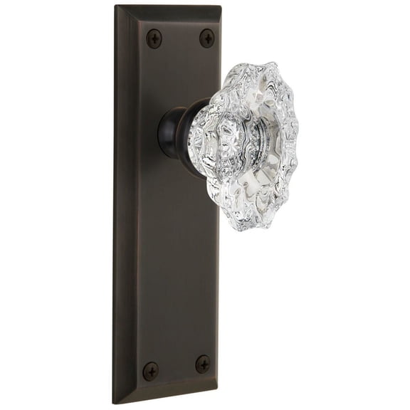 Grandeur Favbia_Psg_238 Fifth Avenue Solid Brass Rose Passage Door Knob Set - Bronze