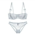 thumbnail image 4 of Varsbaby Women's Unlined Demi-Cup Bra Sexy Lace Bra and Panties Set See Through Lingeire Set, 4 of 7