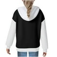 thumbnail image 6 of Spazoro Girls Swearshirts, Long Sleeve Color Block Hooded Fall Winter Casual Pullover Tops for Girls Black Size 11 T, 6 of 7