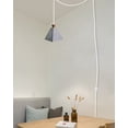 thumbnail image 4 of Kiven Plug-in Pendant with Dimmable Light Cord (15ft), Iron ArtPendant with White Shade Hanging Dining Room Bar Pendant, Cord Color Customizable， Bulb Not Included, 4 of 6