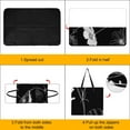 thumbnail image 4 of Black And White Ink Flower Waterproof Picnic Blanket with Foldable Zipper, Suitable for Outdoor Use, Suitable for Travel, Camping, Beaches, Parks, Grasslands, Picnic Blanket Accessories, 4 of 8