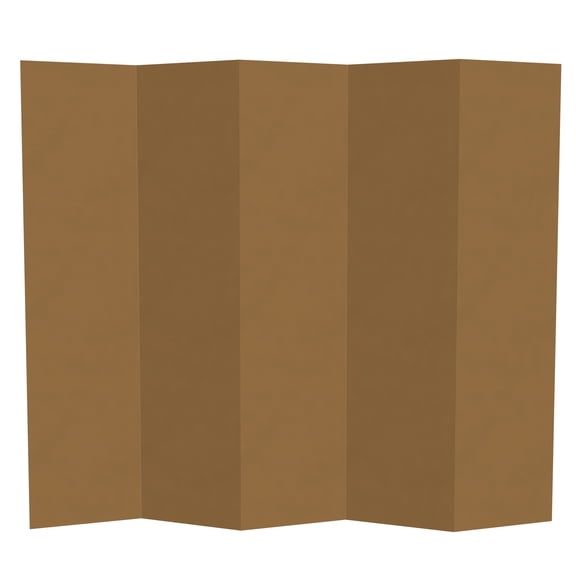 6 ft. Tall Plain Brown Cardboard Privacy Screen Room Divider - 5 Panel