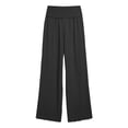 thumbnail image 7 of Lenpel Women's Cotton Linen Pants Pleated Wide Leg Pants Full Length Palazzo Pants Baggy Casual Trousers with Pockets, 7 of 7