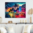 thumbnail image 2 of Designart Miami Beach Holidays 3 Architecture Canvas Wall Art, 2 of 5