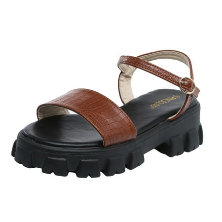 

Womens Sandals Sandals for Women Ladies Fashion Peep Toe Causal Shoes Platform Sandals Women S Sandals Pu Brown 40