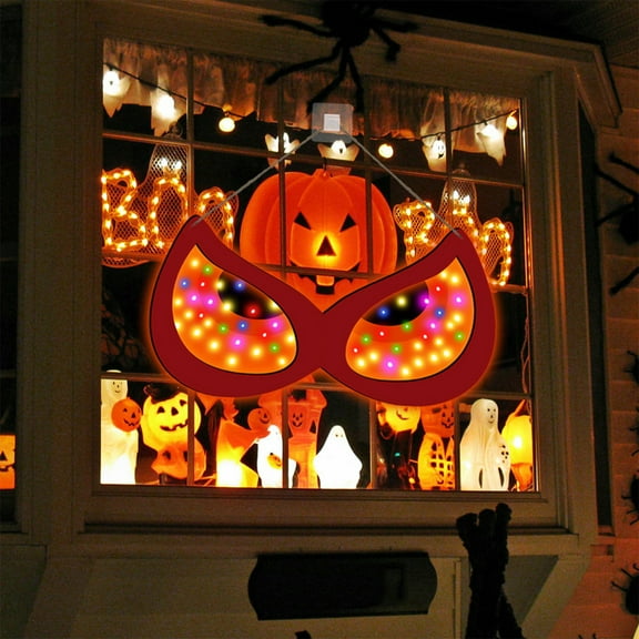 Halloween Spooky Eyes Lights, 21" LED Glowing Eyes for Halloween Window Decor, USB Powered