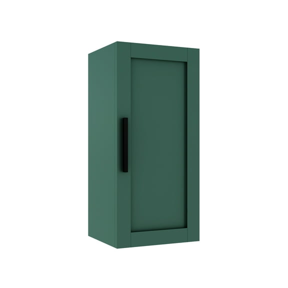 14" Wall-Mounted Floating Bathroom Vanity Side Cabinet with a Door and a Shelf, (Suitable for JODI Bathroom Vanity), Green Color