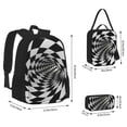 thumbnail image 2 of Pofeuu 3D Vortex Illusion Print Backpack Travel Backpacks With Lunch Bag Pencil Bag Set 3 pcs Set Cartoon Backpack, 2 of 7