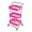 A- Pink, variant on 3-Tier Metal Mesh Rolling Cart Storage Organizer with Utility Handle and Wheels, Pink
