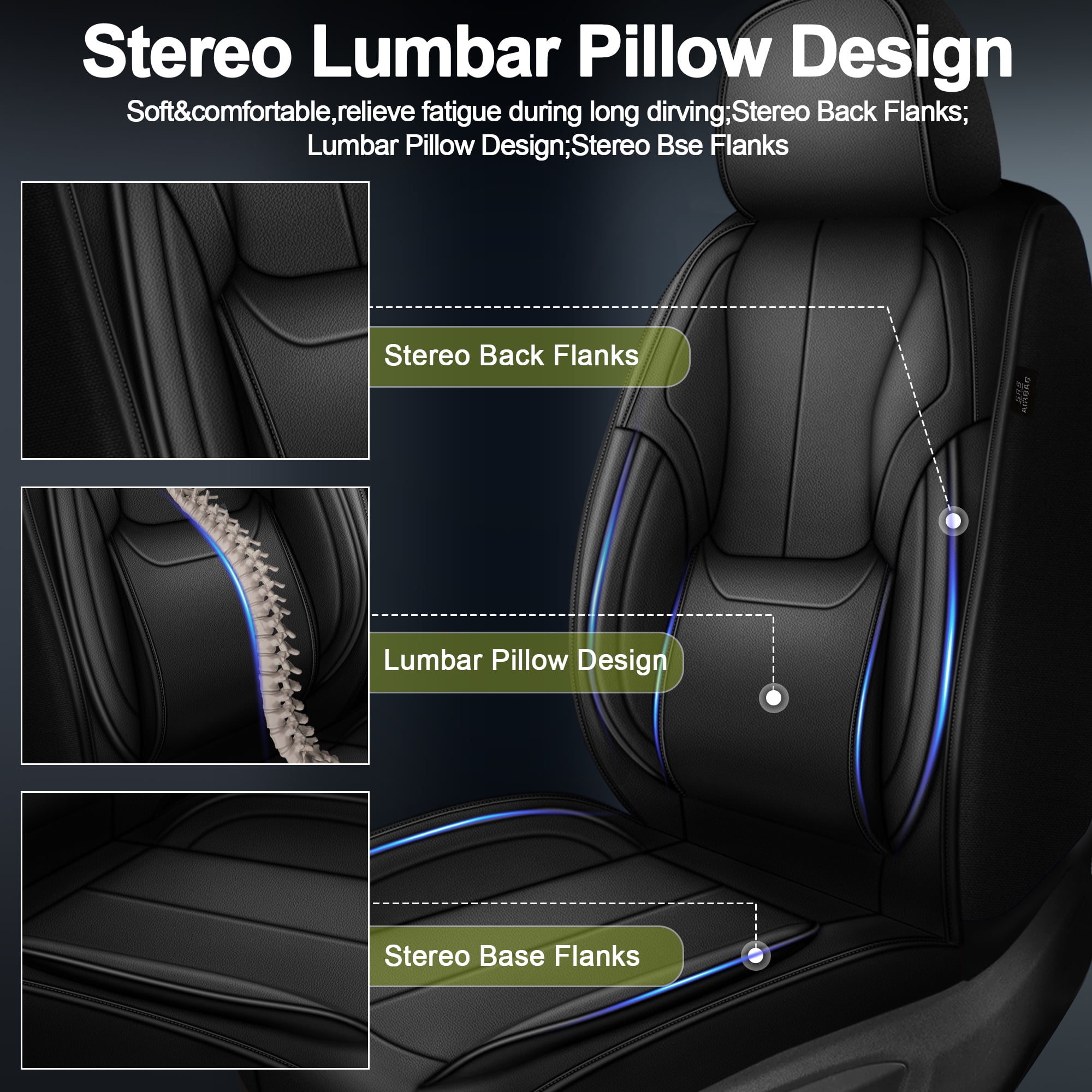 AQBDDBQ Seat Covers Full Set Custom for Lexus ES 350 300H 2007-2025:5 Seats Breathable Luxury Leather Seat Cover Carseat Protectors Black,Full Set(5 Seats)