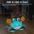 thumbnail image 4 of Cangrejo gateante azul y verde para bebé con música y luces LED, interactivo con detección automática de obstáculos, juguete para el desarrollo intelectual., 4 of 5