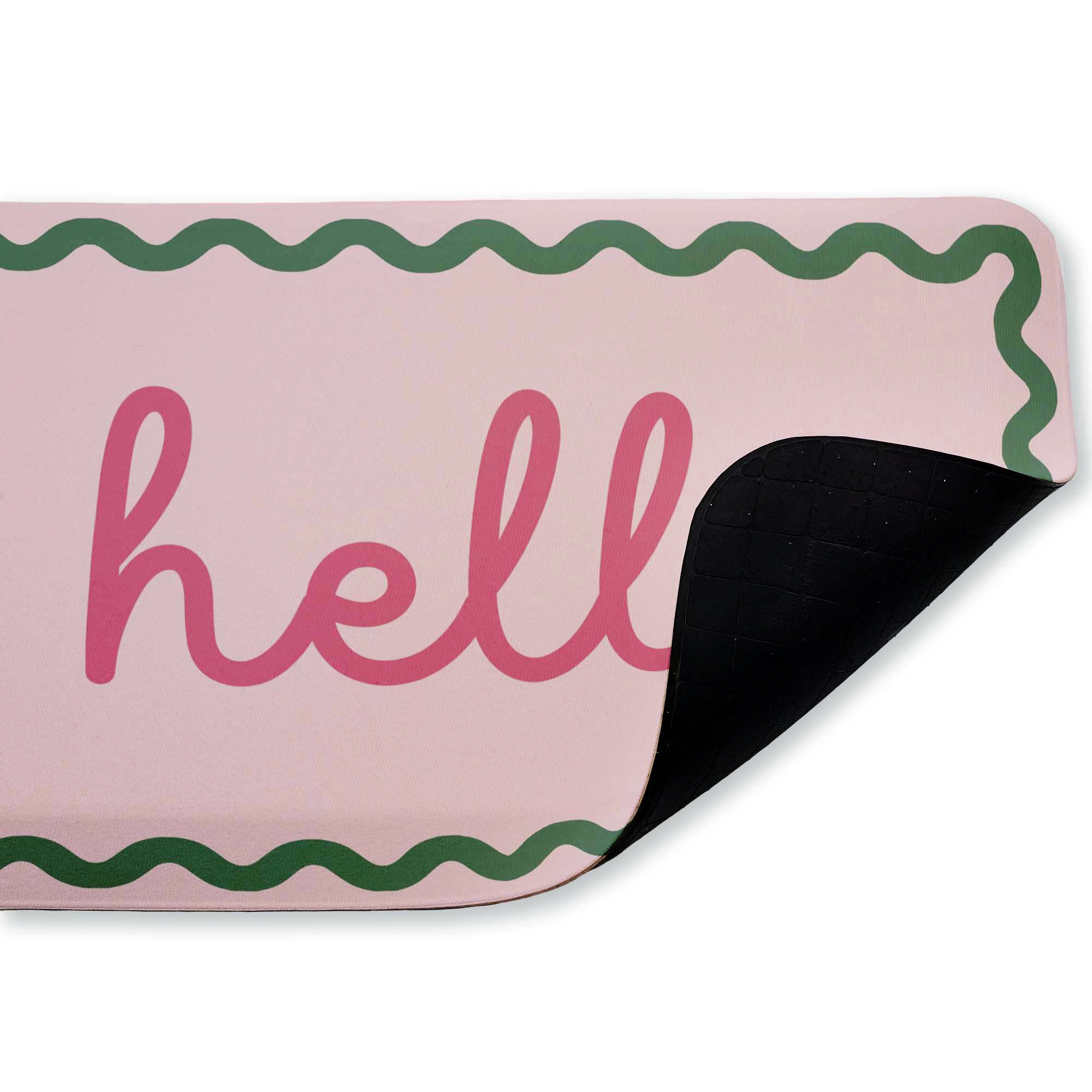 Stupell Industries Pink Hello Wavy Border Printed Anti-Fatigue Floor Mat, design by Lil' Rue