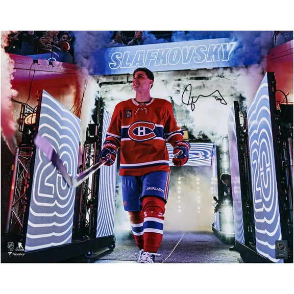 Juraj Slafkovsky Montreal Canadiens Autographed 16" x 20" NHL Debut Photograph - Fanatics Authentic Certified