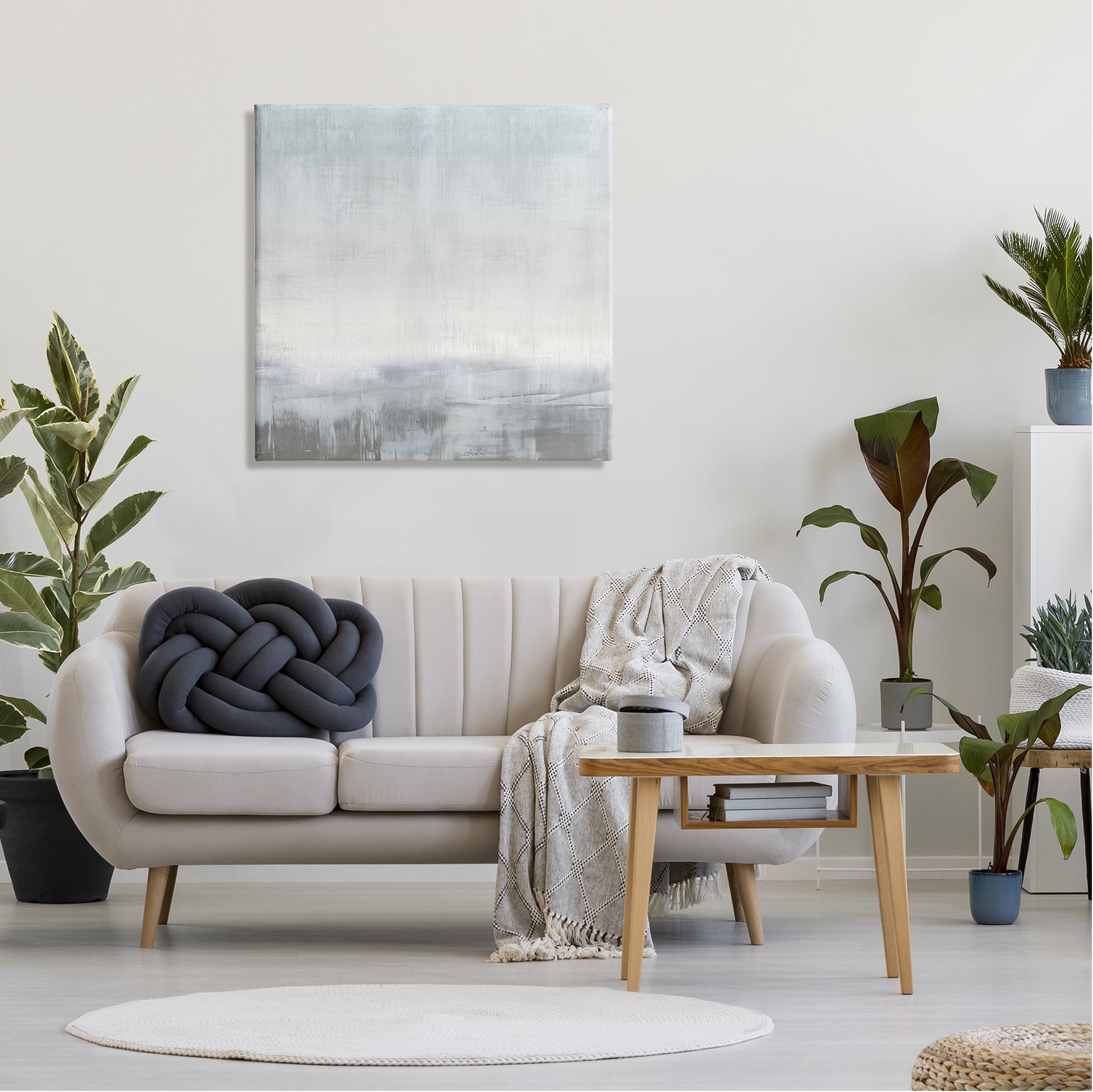 Stupell Industries Gray Contemporary Scenery Abstract Painting Gallery Wrapped Canvas Art Print Wall Art, 30 x 30