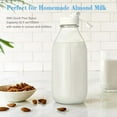 thumbnail image 4 of Square Liter Glass Milk Bottles with Airtight Lid - 100% Leak-Proof Heavy Duty Screw Cap, 32 Oz Glass Juice Bottles w Scale Mark, Reusable Jugs Pitcher for Homemade Juice(Extra 1 Lid and Pen), 4 of 8