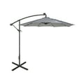thumbnail image 3 of WestinTrends Albert 10 Ft Offset Patio Umbrella, Solar Powered 32 LED Light Outdoor Pool Hanging Cantilever Umbrella with Infinite Tilt and Crank Lift, Gray/White, 3 of 8