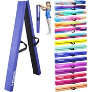 8FT Folding Balance Beam -Gymnastics Floor Beam -Gymnastics Equipment for Kids,Wood core- Anti-Slip Bottom and Carrying Bag for Home