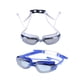 thumbnail image 1 of EeaseMX 2 gafas de natación unisex de color sólido, impermeables, antivaho, con tapones para los oídos y pinza nasal, color gris y azul., 1 of 7