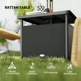 thumbnail image 4 of Outsunny Outdoor Rattan Patio Coffee Table with Umbrella Hole, Black, 4 of 10