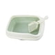 thumbnail image 2 of Caja de arena para gatos con tapa abierta, bandeja para arena para mascotas, lavabo para arena para gatos, inodoro profundo, orinal verde l, 2 of 9