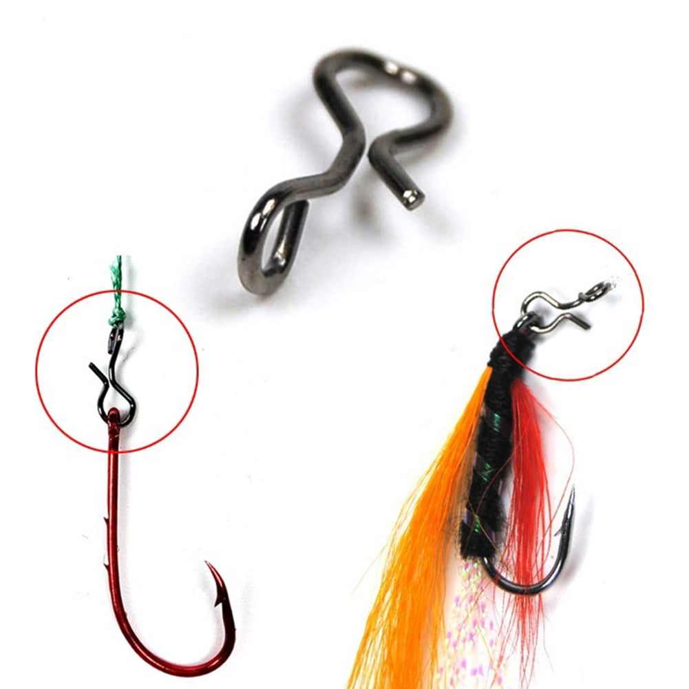 Trout Fishing Dr.Fish 50 Pack Fly Fishing Snap 3 Sizes Stainless Steel Quick Change Lure Clip for Fishing Flies 