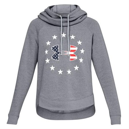 Under Armour 1332413035LG Freedom Logo Favorite Womens Large Gray Hoodie