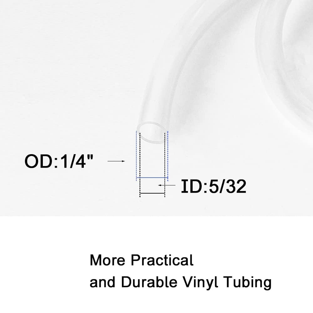 MKEUDQ-5/32" ID PVC Vinyl Tubing, 5/32" ID x 1/4" OD Flexible Clear Plastic Tubing Industrial Grade Lightweight Hybrid PVC Hose Tube BPA Free Air Hose Line, 5FT