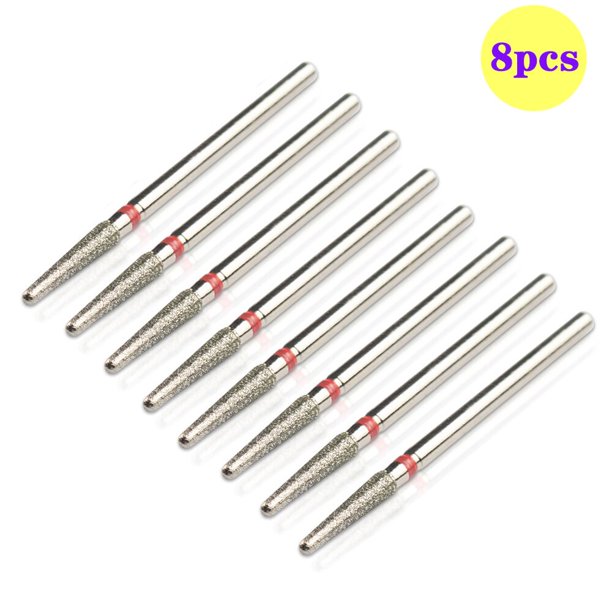 Juego de brocas de diamante para uñas, 8 Uds., broca limpiadora de cutículas para eliminación de Gel acrílico para uñas, cortador de fresado, accesorios para máquina de manicura Tan Jianjun unisex