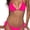 Neonpink, variant on Top-kevin Women Solid Color Two Piece Swimsuit Sexy Swimwear Halter String Triangle Bikini Sets