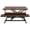 Black,Walnut + MDF+Metal, variant on 32 Inch Desk Converter, Height Adjustable Sit to Stand Riser, Dual Monitor and Laptop Workstation with Wide Keyboard Tray, Walnut Color