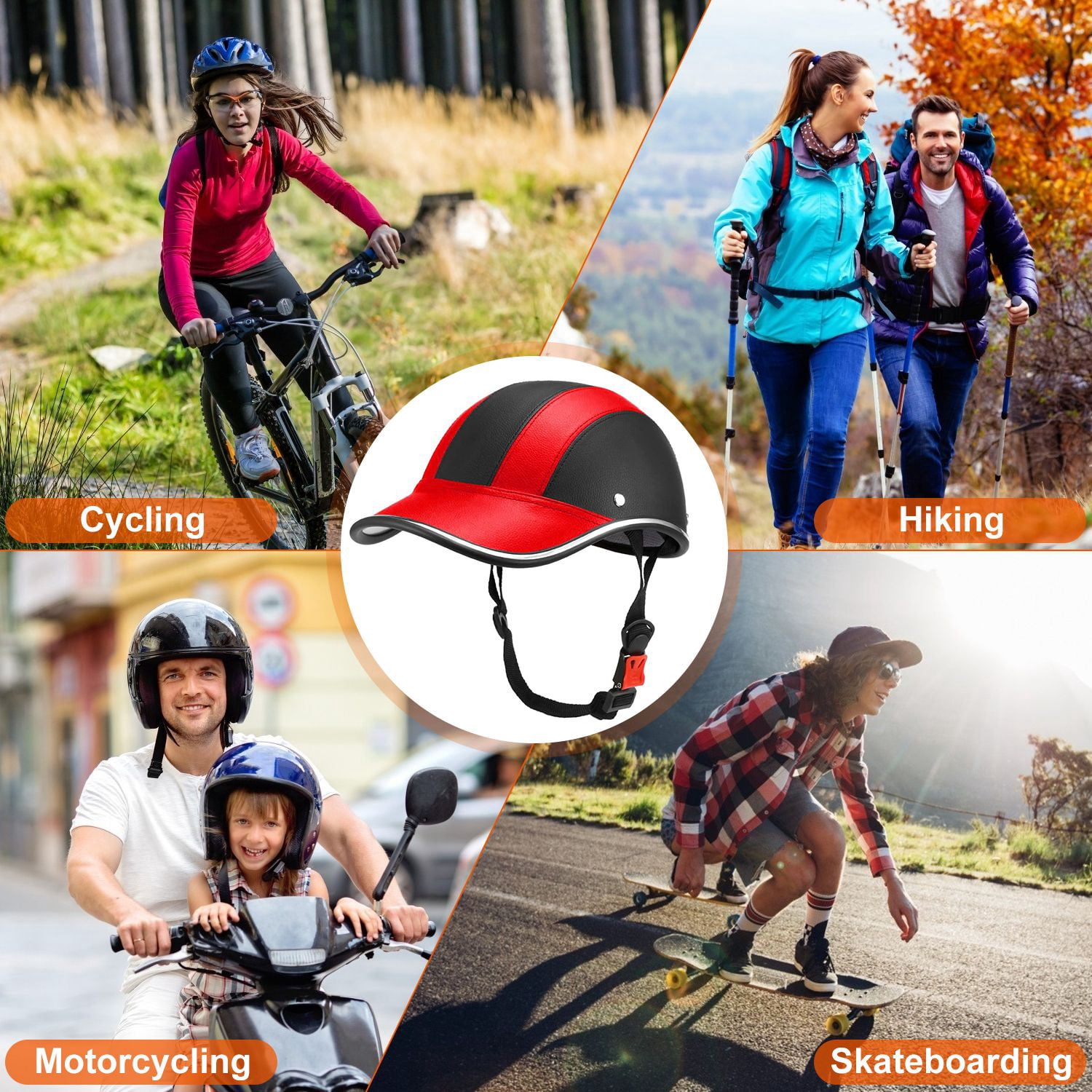 Moclever Safety Bicycle Helmet, Anti-UV Windproof Sunshade Bike Helmet for Cycling Skiing, Black