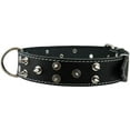 thumbnail image 2 of real leather black spiked dog collar spikes, 1.6 wide. fits 19-23.5 neck, large breeds cane corso, american bulldog., 2 of 4