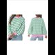 thumbnail image 2 of Camisas de Larga para Mujer, Túnicas Holgadas con Cuello Redondo A Rayas y Bloques de Color de Otoño. Verde XL, 2 of 6