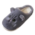 thumbnail image 3 of Women'S Slipper Cat Indoor Outdoor House Slipper Fuzzy Fluffy House Shoes Slip On Comfort Footwear Cute Flat Slides Grey US: 9.5, 3 of 9