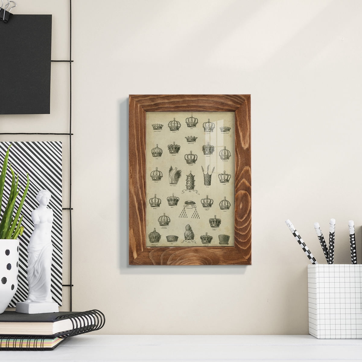 Heraldic Crowns & Coronets II -Framed Print w/glass-Walnut