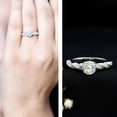 thumbnail image 3 of Rosec Jewels Certified Lab Grown Diamond Designer Engagement Ring - 6 MM - EF-VS Quality, 18K White Gold, US 11.00, 3 of 9