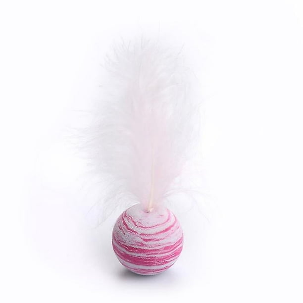 Juguete para gatos, pelota con textura de estrella, suministros para gatos, juguete interactivo divertido de espuma de plumas ligeras para gatitos (rosa)