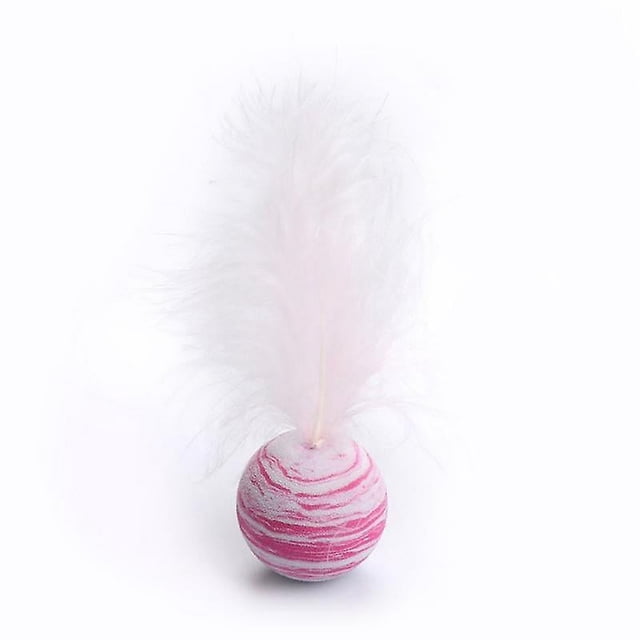 Juguete para gatos, pelota con textura de estrella, suministros para gatos, juguete interactivo divertido de espuma de plumas ligeras para gatitos (rosa)