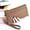 Brown, variant on Fashion Women PU Leather Wallet Long Purse, Handheld Clutch with Wrist Strap, Coin and Card Holder for Shopping and Commute, Lightweight(Camel)