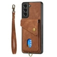 thumbnail image 5 of Nalacover for Samsung S21 Plus, Slim Case Wallet with Credit Card Holder, Back Flip Premium Leather Magnetic Clasp Kickstand Wirst Hand Strap Shockproof Cover for Samsung Galaxy S21 Plus,Brown, 5 of 7